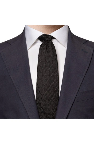 Shop Eton Solid Black Jacquard Silk Tie