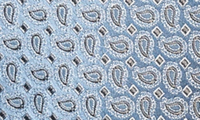 Shop Eton Micropaisley Silk Tie In Lt/ Pastel Blue