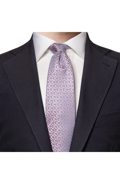 Shop Eton Micropaisley Silk Tie In Medium Pink