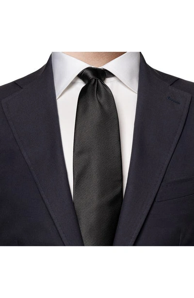 Shop Eton Solid Black Silk Twill Tie