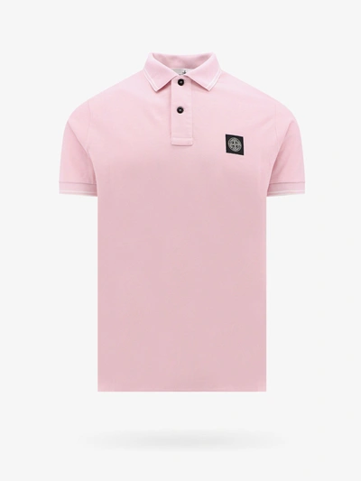 Shop Stone Island Polo Shirt In Pink