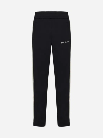 Shop Palm Angels Track Jersey Trousers In Black,off White