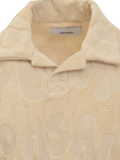 Shop Bonsai Terry Cloth Over Polo In Beige