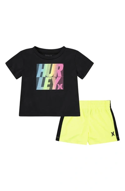 Shop Hurley Interlock Logo Graphic T-shirt & Shorts Set In Black