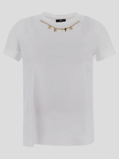 Shop Elisabetta Franchi T-shirts And Polos In Gesso