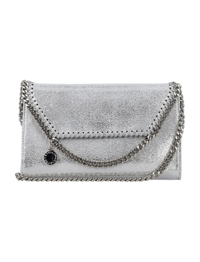 Shop Stella Mccartney Falabella Mini Crossbody Bag In Silver