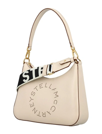 Shop Stella Mccartney Logo Small Shoulder Bag In Pure White