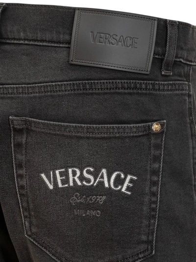 Shop Versace Medusa Jeans In Black