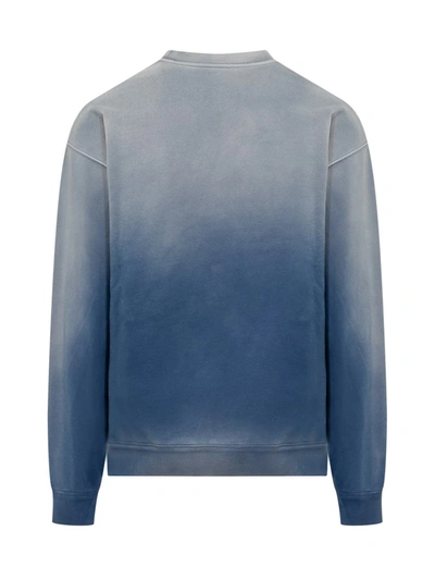 Shop Versace Shaded Medusa Sweatshirt In Blue