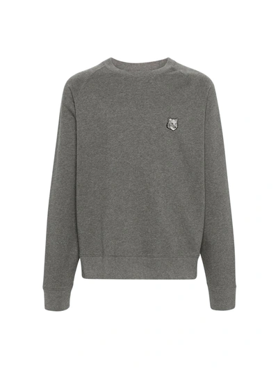 Shop Maison Kitsuné Bold Fox Head Patch Oversize Sweatshirt In Grey