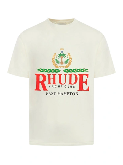 Shop Rhude Cotton T-shirt In White