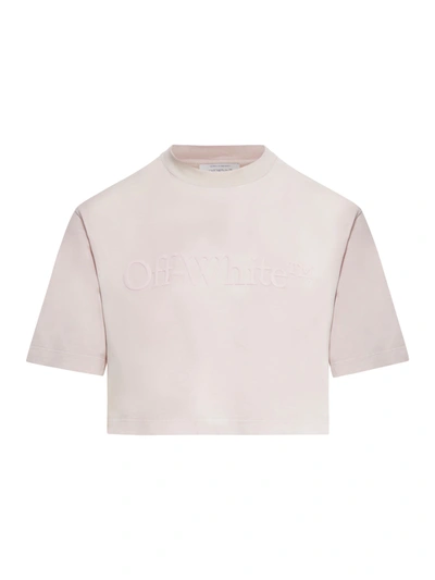 Shop Off-white Laundry Cropped Tee In Pink & Purple