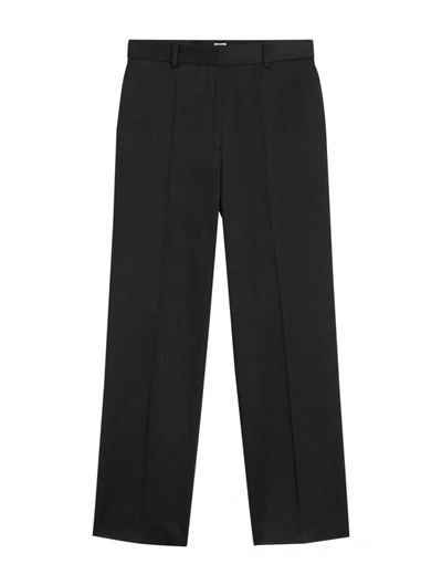 Shop Totême Straight Satin Trousers In Black