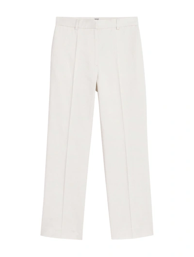 Shop Totême Straight Satin Trousers In Nude & Neutrals