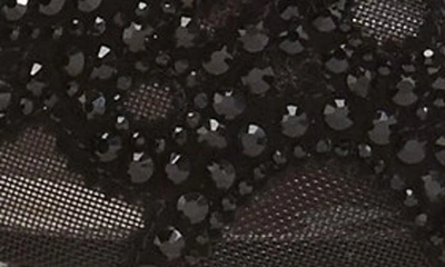 Shop Badgley Mischka Collection Gigi Crystal Pointed Toe Flat In Black Satin