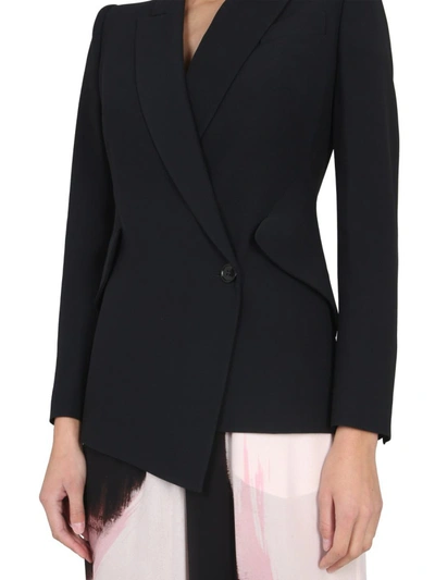 Shop Alexander Mcqueen Jacket With Asymmetrical Hem In Black