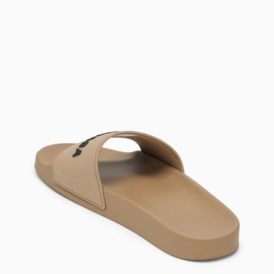 Shop Balenciaga Slide Sandals In Beige