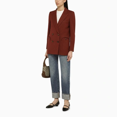 Shop Blazé Milano Rust-coloured Aresteas Jacket In Blend. In Red
