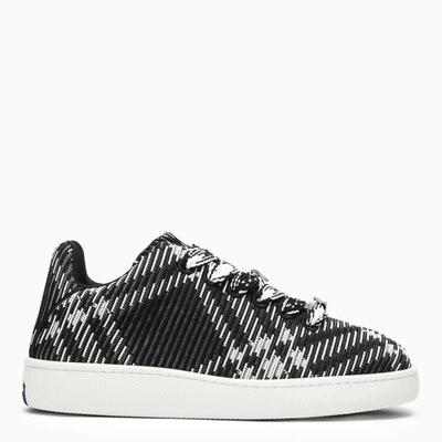Shop Burberry Black/white Check Pattern Box Sneaker