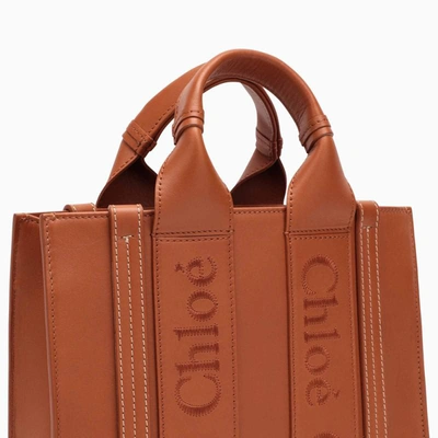 Shop Chloé Small Woody Caramel Shopping Bag In Orange