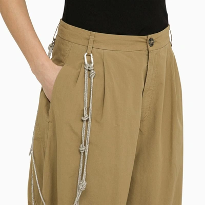 Shop Darkpark Phebe Wide Trousers With Chains In Beige