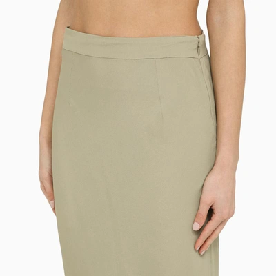 Shop Federica Tosi Sage Blend Midi Skirt In Green