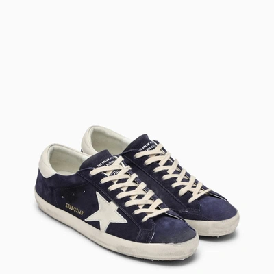 Shop Golden Goose Blue/white Super-star Sneaker