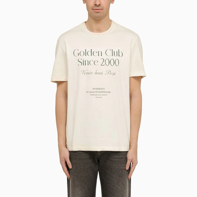 Shop Golden Goose T-shirt With Logo Print In White