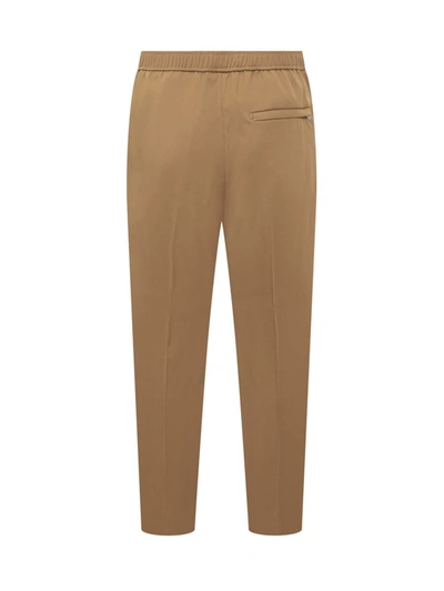Shop Lanvin Tapered Elas Trousers In Brown