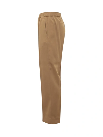 Shop Lanvin Tapered Elas Trousers In Brown