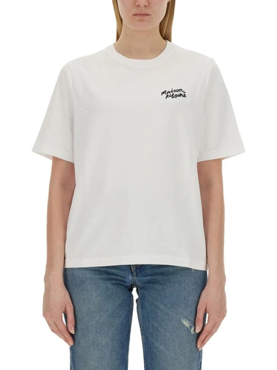 Shop Maison Kitsuné T-shirt With Logo In White