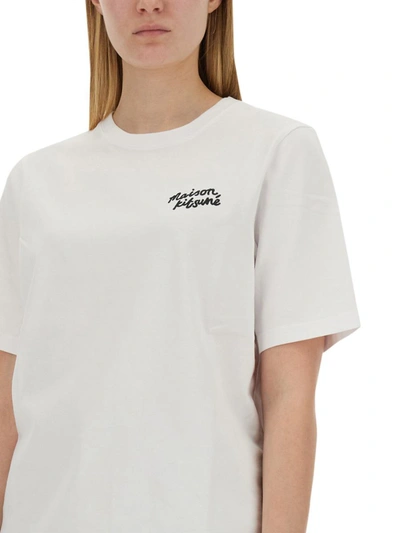 Shop Maison Kitsuné T-shirt With Logo In White