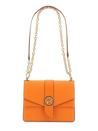 Shop Michael Michael Kors Michael Kors Greenwich Shoulder Bag In Orange