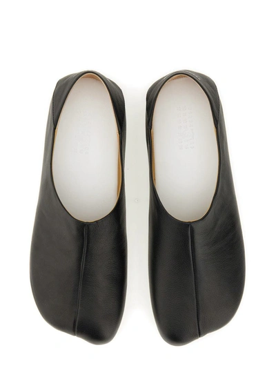 Shop Mm6 Maison Margiela Leather Shoe In Black