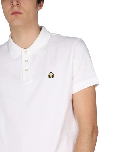 Shop Moose Knuckles Polo In Pique. In White