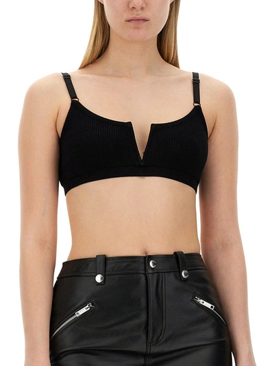 Shop Moschino Jeans Crop Top With Logo In Black