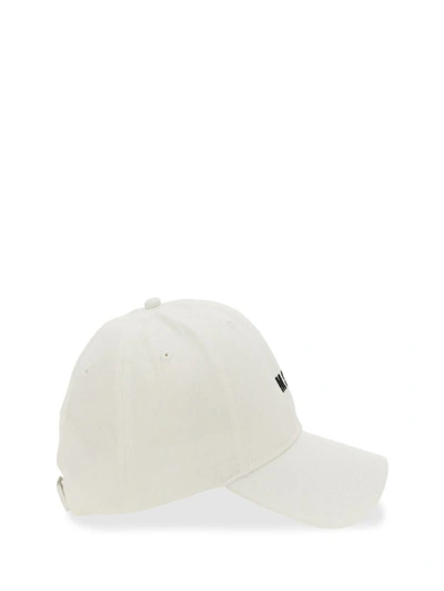 Shop Msgm Baseball Cap In White