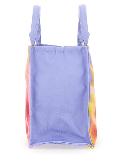 Shop Msgm Small Tote Bag With Daisy Print In Multicolour
