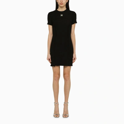 Shop Palm Angels Mini Dress With Logo In Black