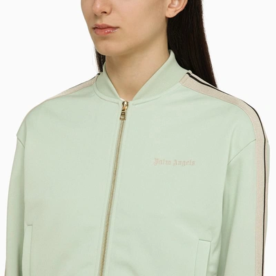 Shop Palm Angels Mint Zip Sweatshirt In Green