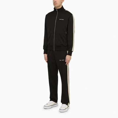 Shop Palm Angels Sporty Sweatshirt With Zip In Black