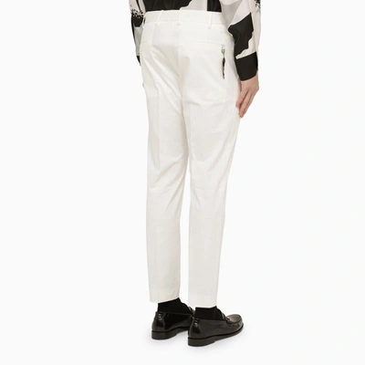Shop Pt Torino Slim Trousers In White