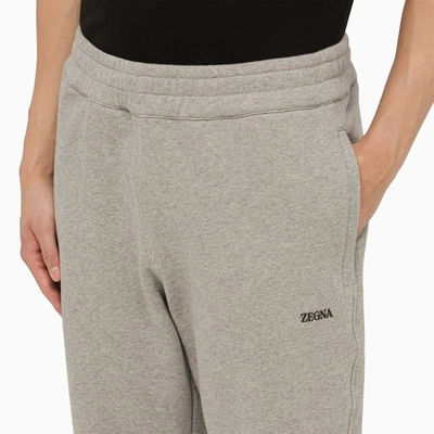 Shop Zegna Melange Jogging Trousers In Grey