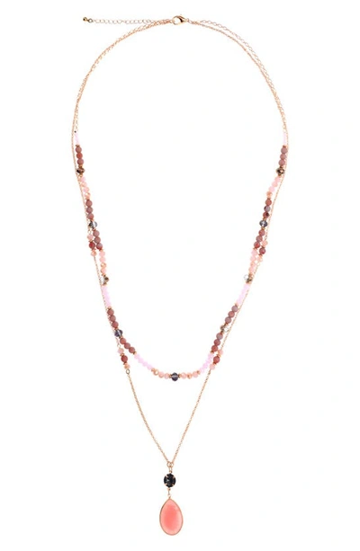 Shop Zaxie By Stefanie Taylor Beaded Layered Necklace In Gold