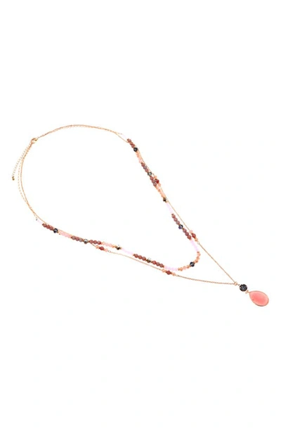 Shop Zaxie By Stefanie Taylor Beaded Layered Necklace In Gold