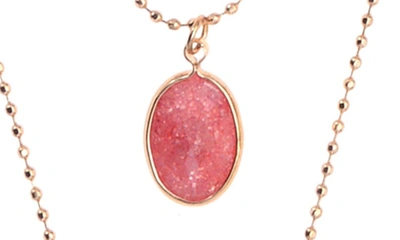 Shop Zaxie By Stefanie Taylor Crackle Blush Cz Pendant Layered Necklace In Gold