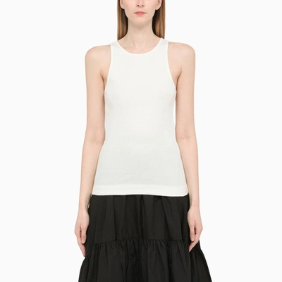 Shop By Malene Birger Ribbed White Tank Top