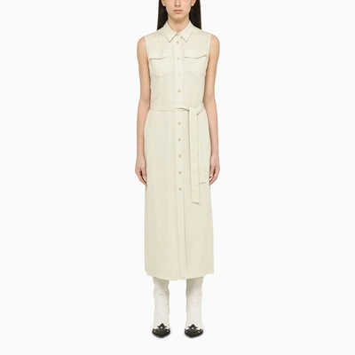 Shop Calvin Klein Midi Ivory Chemisier Dress In White
