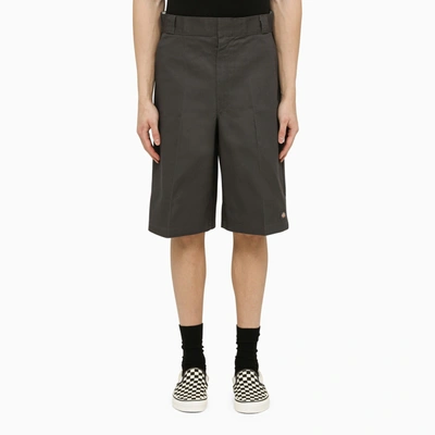 Shop Dickies Grey Cotton Trousers In Gray