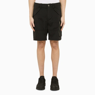 Shop Parajumpers Black Multi Pocket Bermuda Shorts